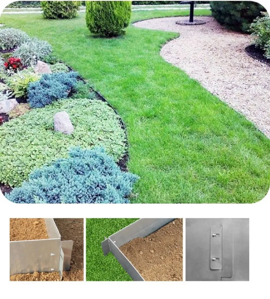 20er Set Rasenkanten Metall  Alu/Zink 18cm hoch, 20m lang | Rasenkanten | Beeteinfassung | Beetumrandung | Beetbegrenzungen