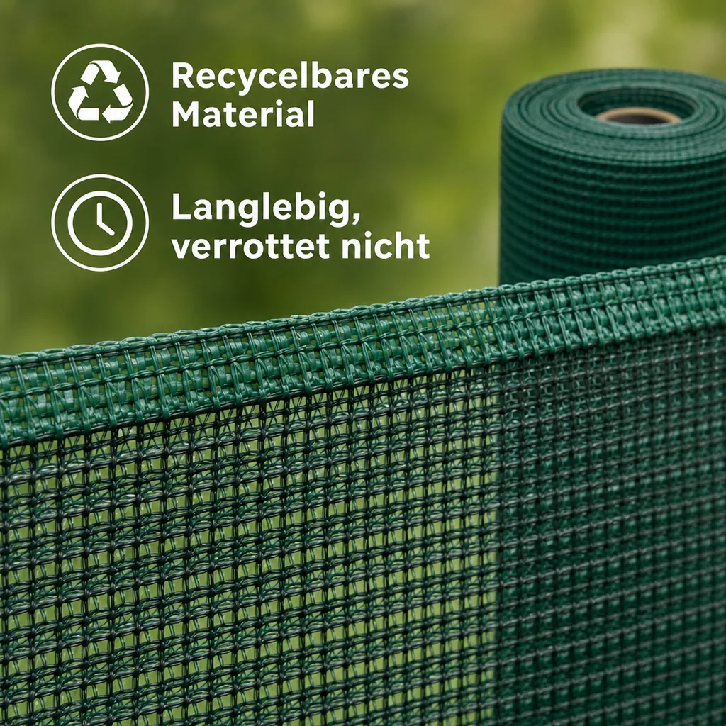 Sichtschutznetz, Windschutznetz, 1m x 25m, mit Kabelbinder & Befestigung