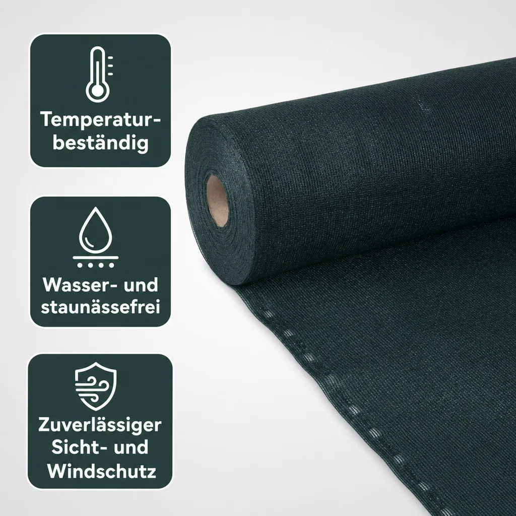 Sichtschutznetz, Windschutznetz, Gartenzaun, 1,8 m x 14 m
