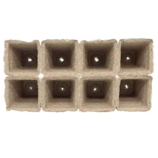 Anzuchtplatten 10 Stück, 6x6 cm, kompostierbar, 8 eckige Töpfe