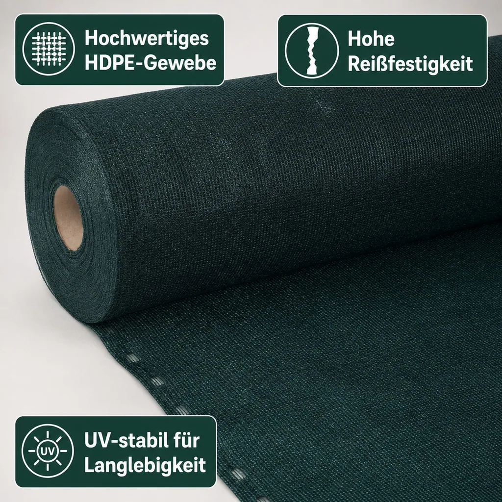 Sichtschutznetz 1,2m x 6m, Windschutznetz, HDPE Gewebe
