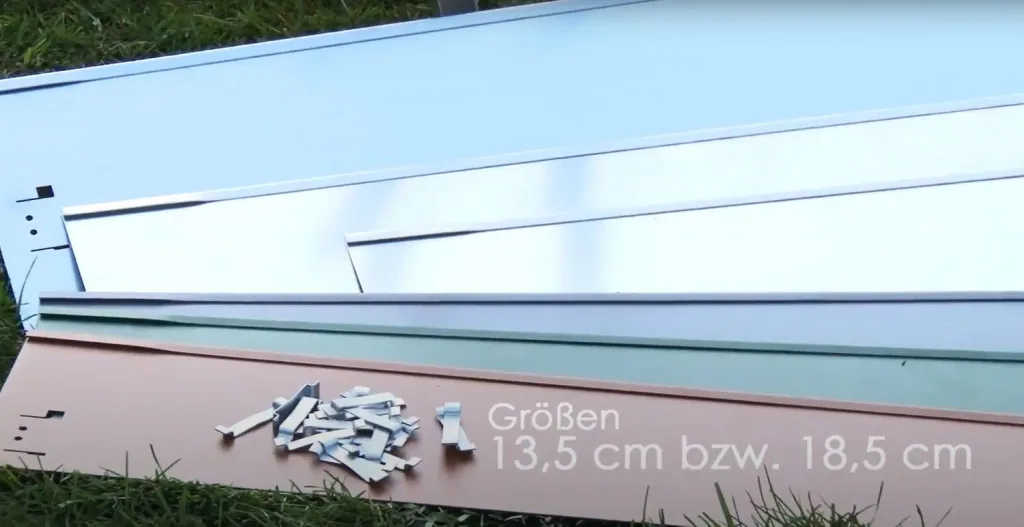 Rasenkanten Metall Höhe 13.5-18.5 cm Länge 120 cm  | Beeteinfassung | Beetumrandung | Beetbegrenzungen, Farbe: Braun; Größe: 10 Stück 13.5cm