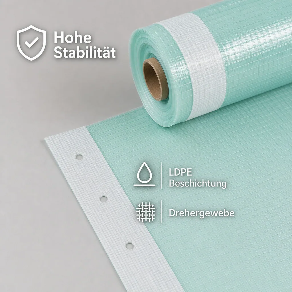 Gitterfolie mit Nagelrand, 20m, HDPE, reißfest & UV-stabil