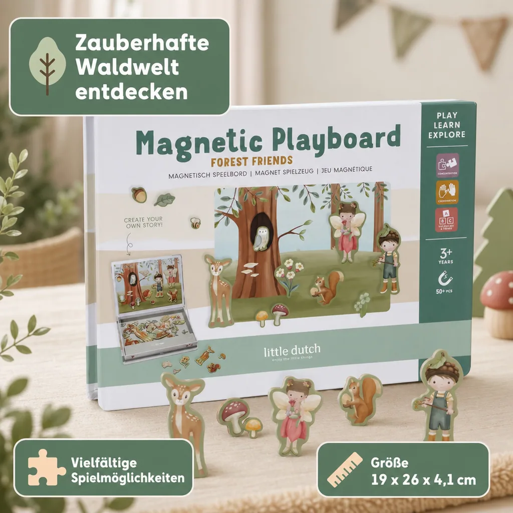 Little Dutch Steckpuzzle, Magnetpuzzle - Forest Friends, Mehrfarbig
