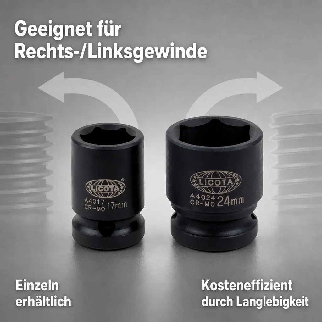 Schlagschraubernuss 1/2 Zoll SW 14, Industriequalität