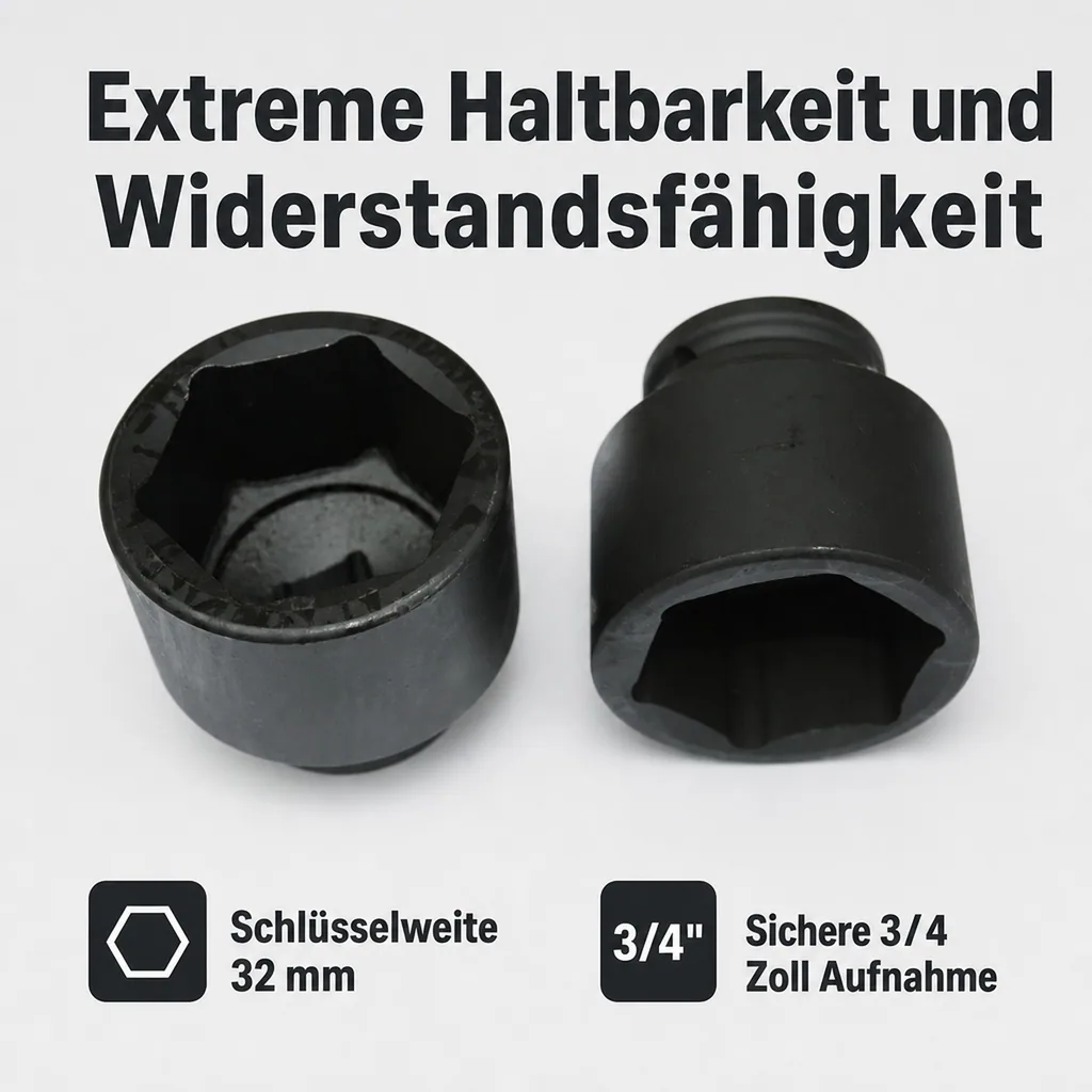3 4 zoll Nuss, 32mm Nuss, Cr-Mo Schlagschraubernuss