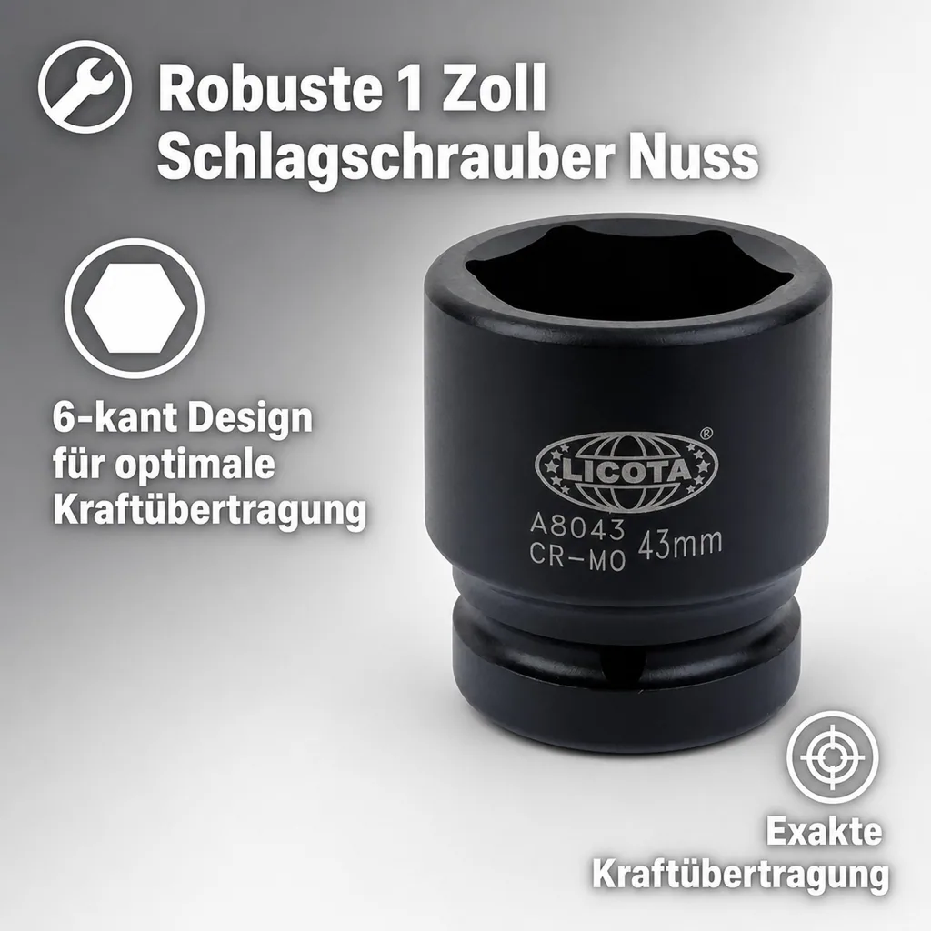 Schlagschrauber Nuss, 1 Zoll, SW 55 kurz
