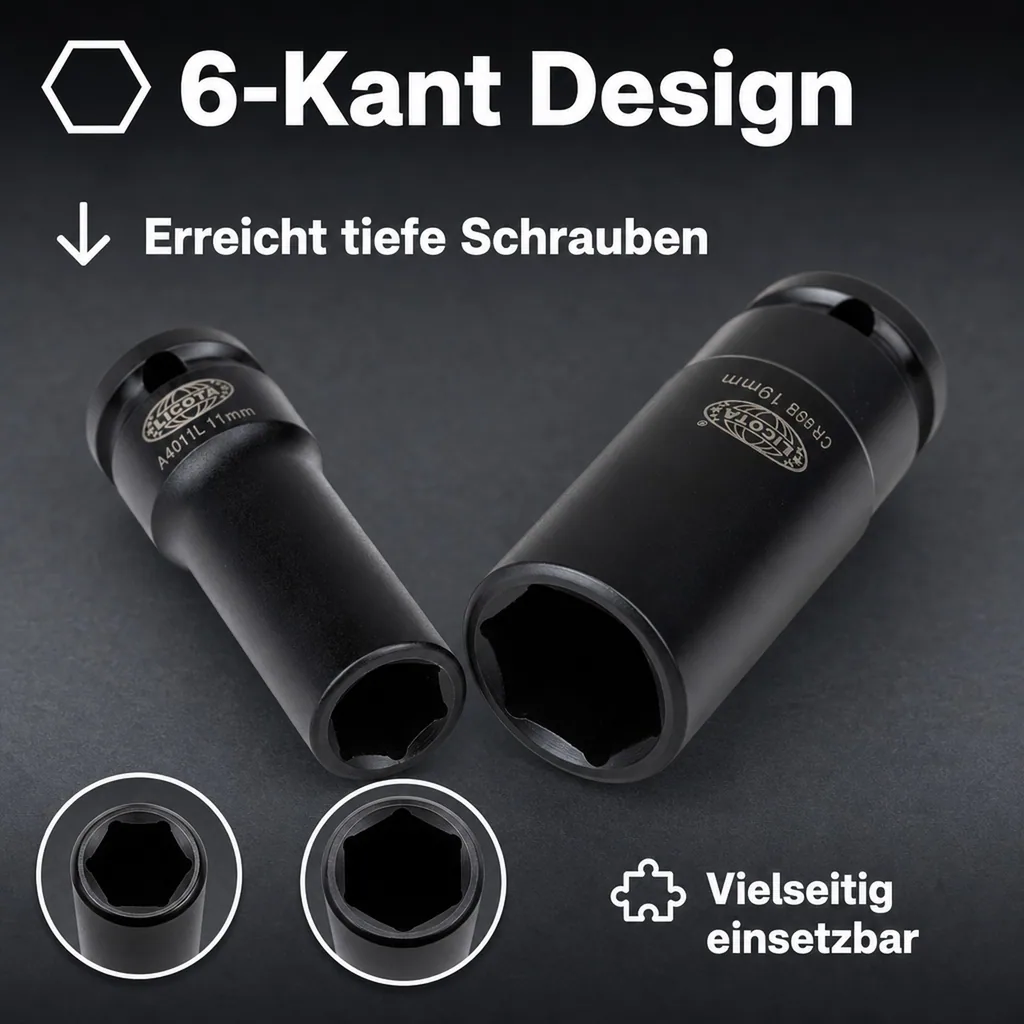 Schlagschraubernuss, 1/2 Zoll Nuss, SW 10, Cr-Mo