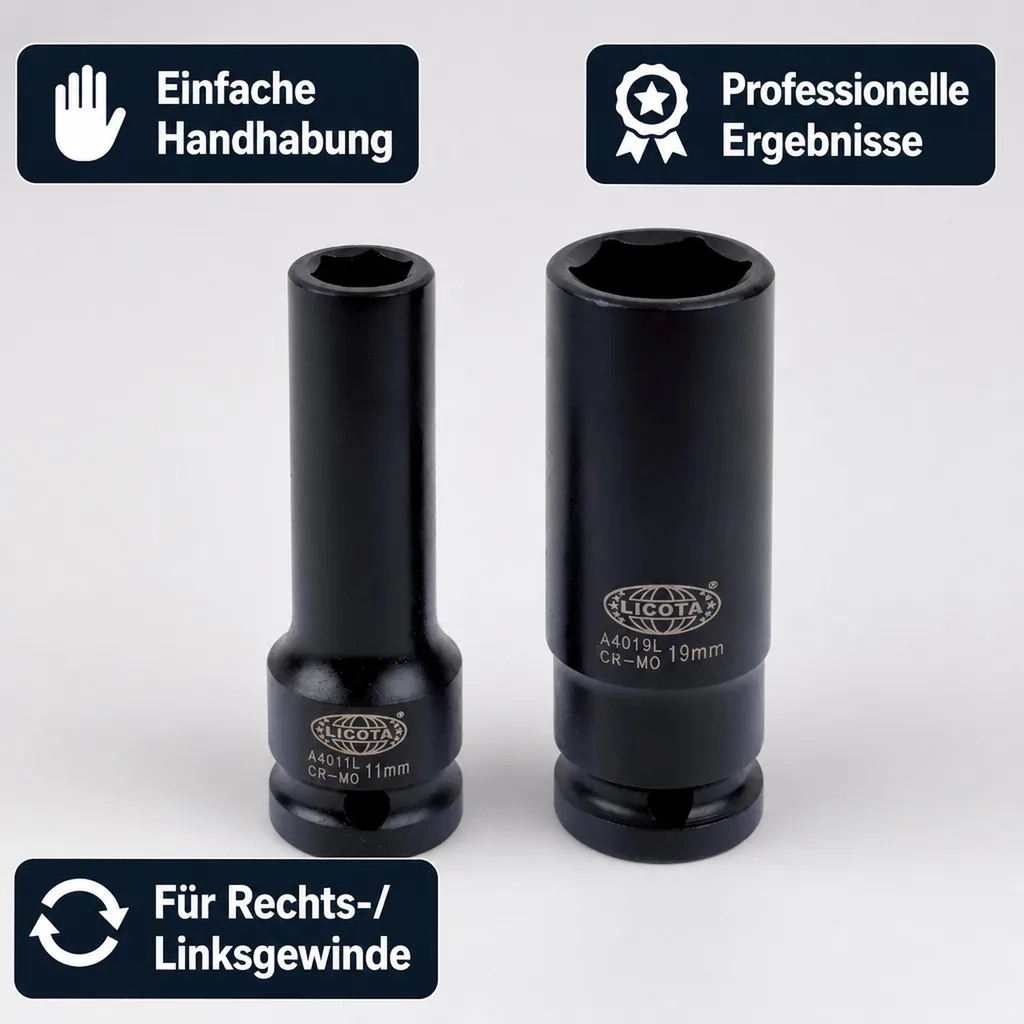 Schlagschraubernuss, 1/2 Zoll Nuss, SW 10, Cr-Mo