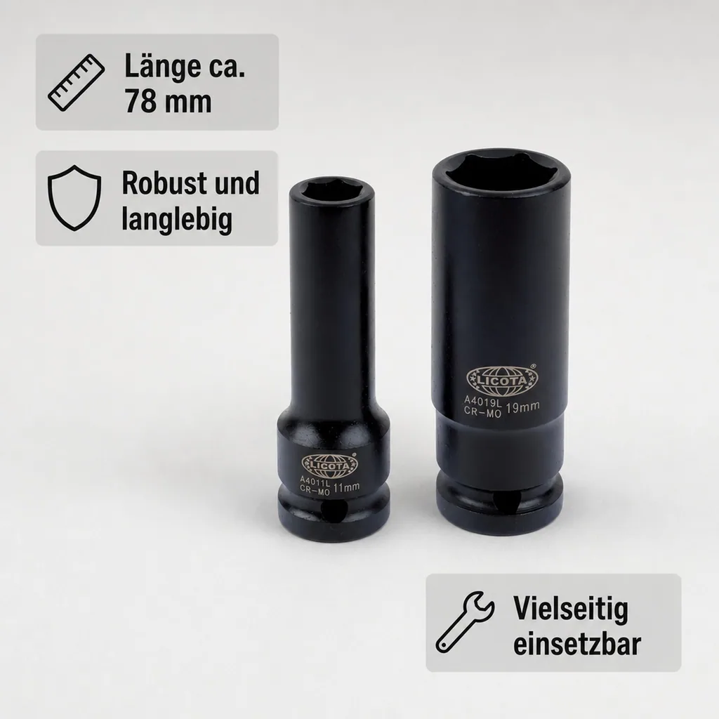 1/2 Zoll Nuss, Schlagschraubernuss 18mm, Werkzeugnuss, Cr-Mo Stahl