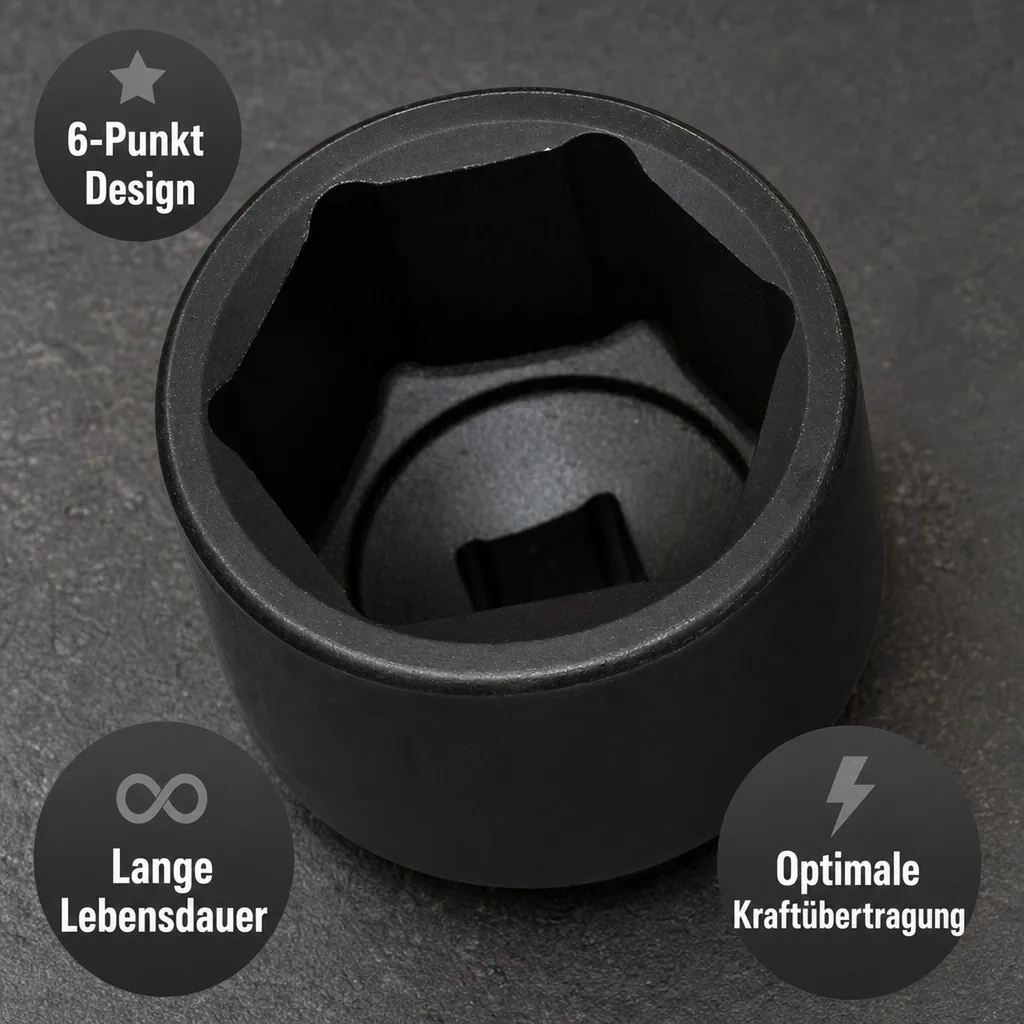 3/4 Zoll Nuss, Schlagschraubernuss, 22mm, Cr-Mo, SW 22, Industriequalität