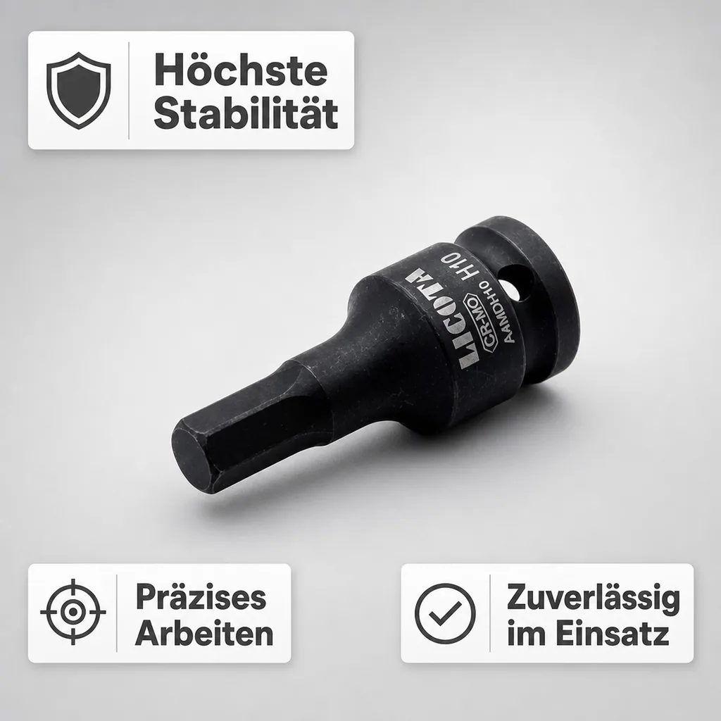 Innensechskant Nuss 1/2 Zoll H8, Schlagschrauber Nuss, Industriequalität