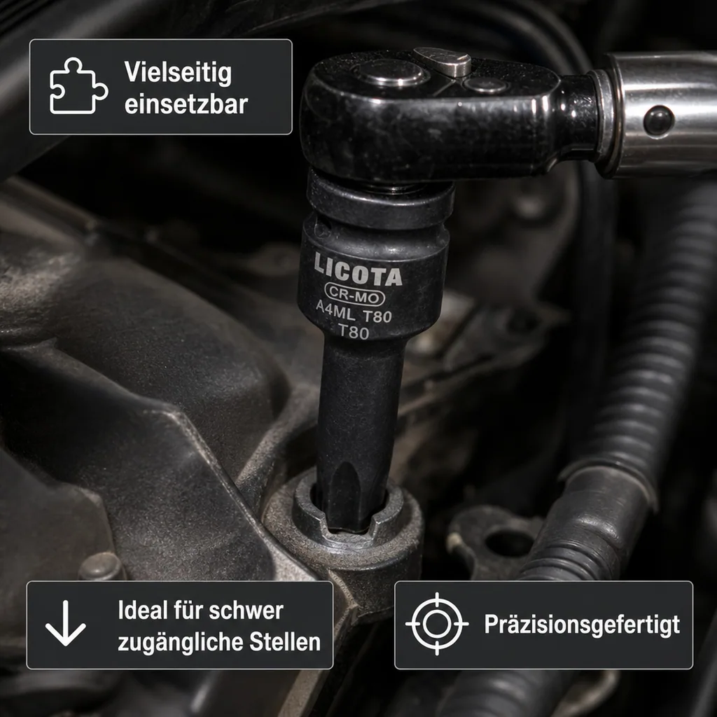 Innensechskant Nuss T80, 1/2 Zoll, Cr-Mo, Stecknuss für Drehmomentschlüssel