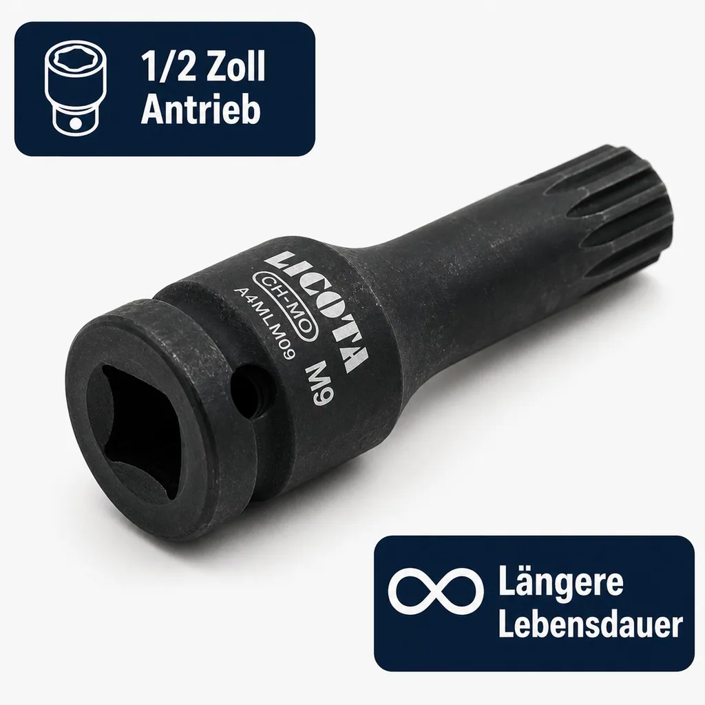 Vielzahn Nuss M12, 1/2 Zoll XZN, Schlagschrauber Stecknuss