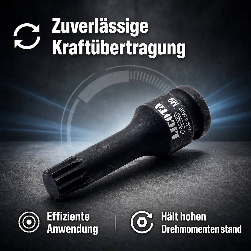 Vielzahn Nuss M12, 1/2 Zoll XZN, Schlagschrauber Stecknuss