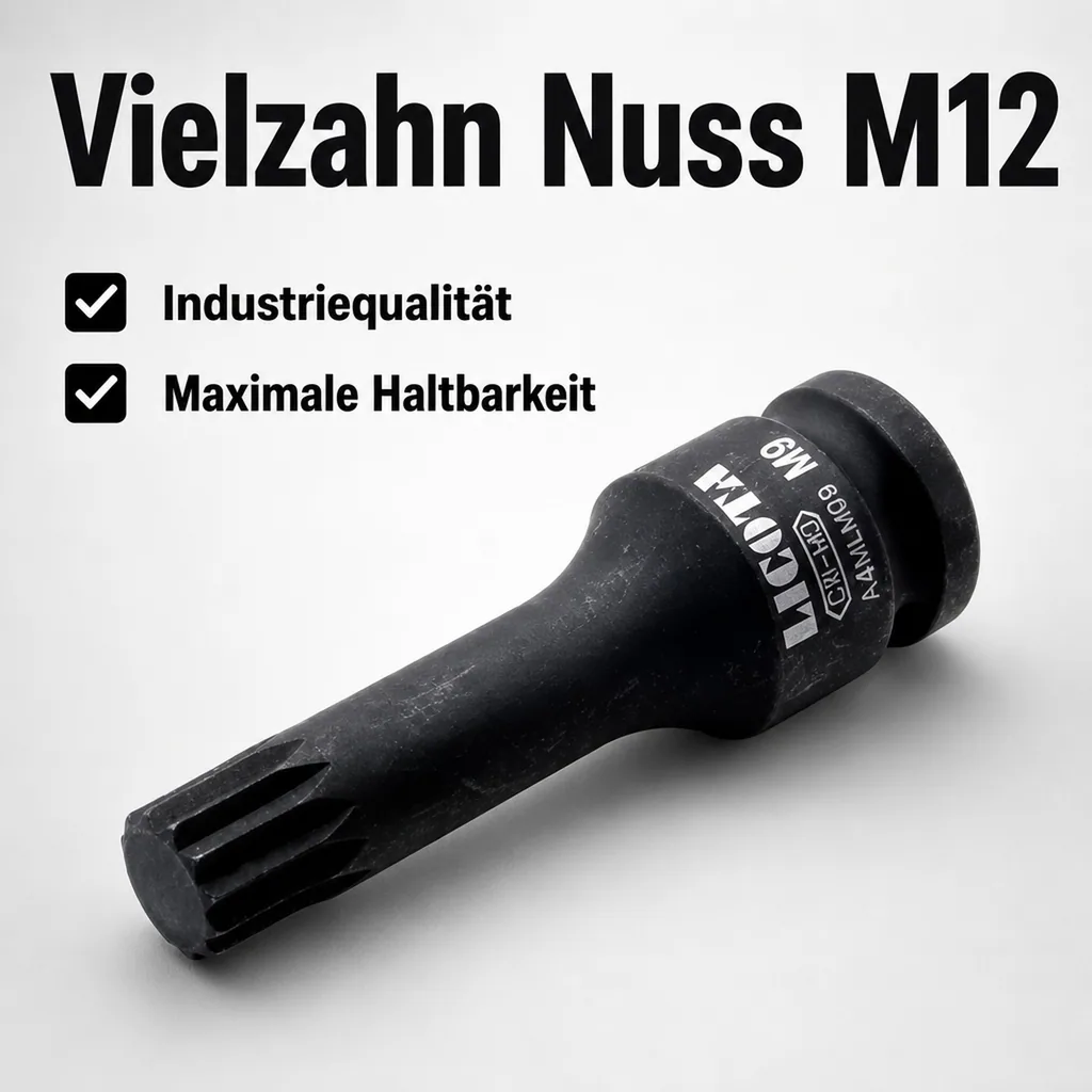 Vielzahn Nuss M12, 1/2 Zoll XZN, Schlagschrauber Stecknuss
