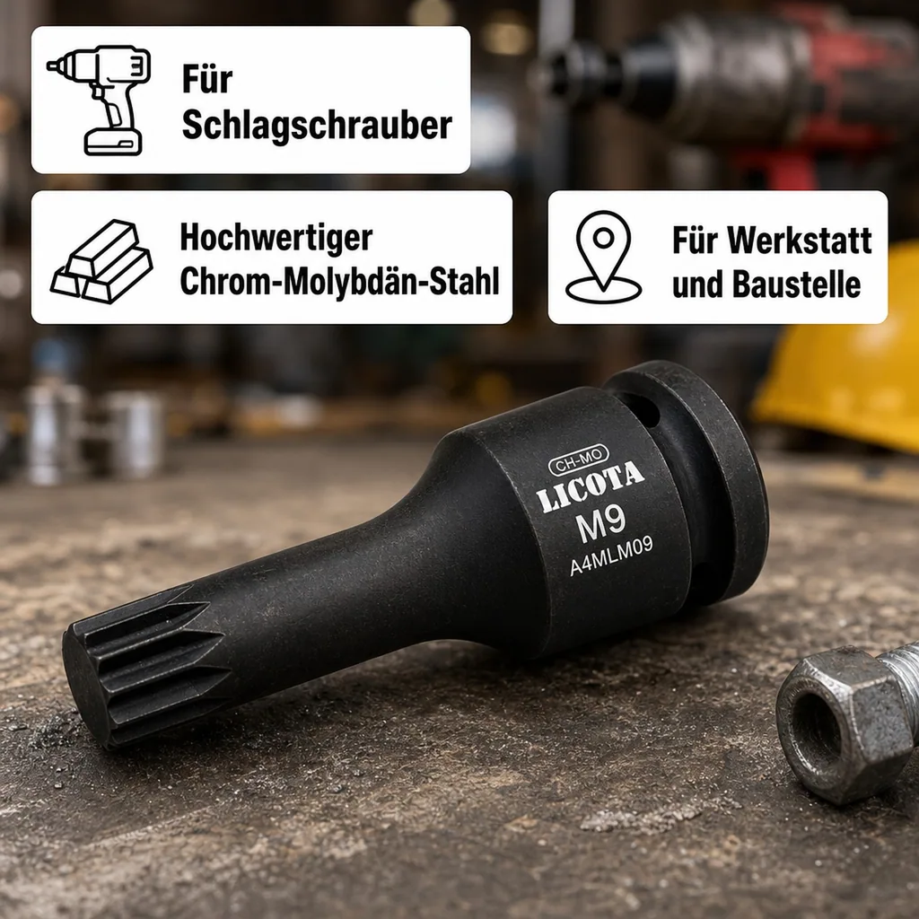 Vielzahn Nuss M12, 1/2 Zoll XZN, Schlagschrauber Stecknuss