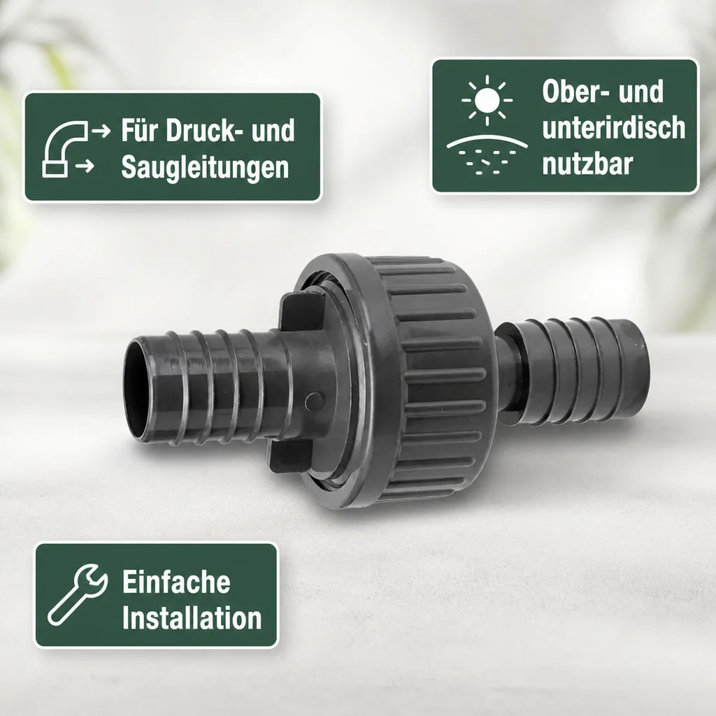 PVC Rückschlagventil, Schlauch Rückschlagventil, 17 mm Tüllen
