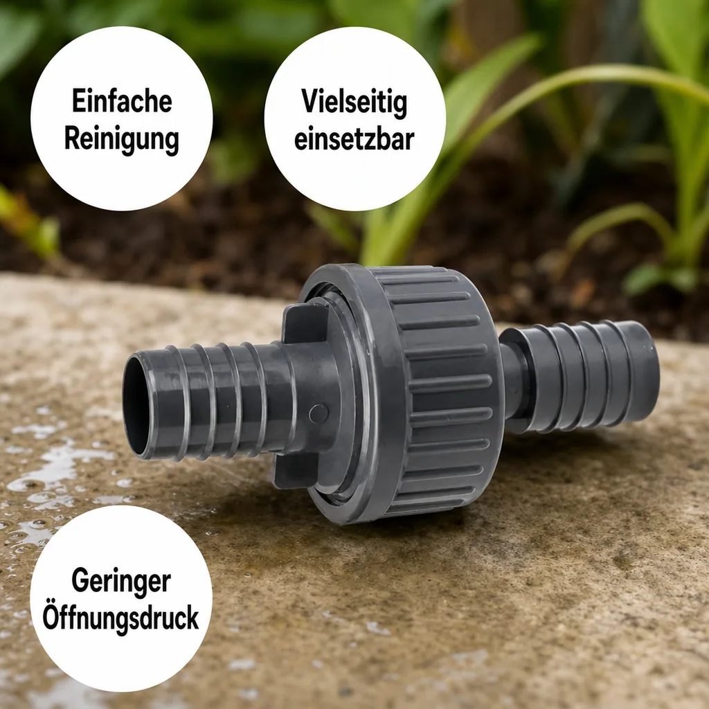 PVC Rückschlagventil, Schlauch Rückschlagventil, 17 mm Tüllen