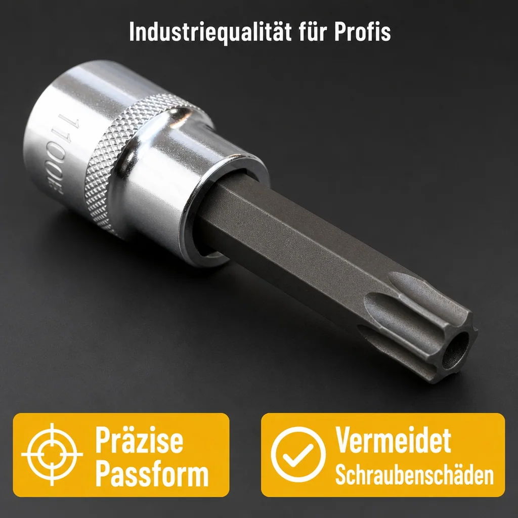 Innensechskant Nuss 1/2 Zoll, T100, S2 Stahl, 140mm, Steckschlüssel Innensechskant