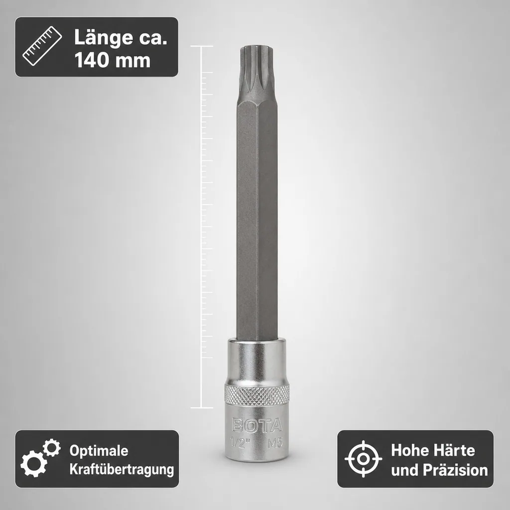 Vielzahn Nuss, XZN Nuss, 1/2 Zoll, M5, S2 Stahl, Werkzeug Nuss,Spline-Nuss