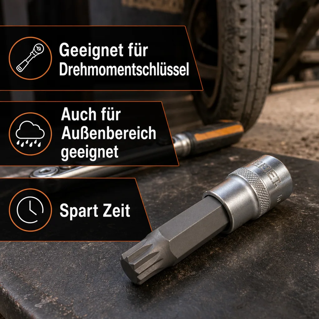 Vielzahn Nuss M14, XZN Nuss, 1/2 Zoll, S2 Stahl, Industriequalität