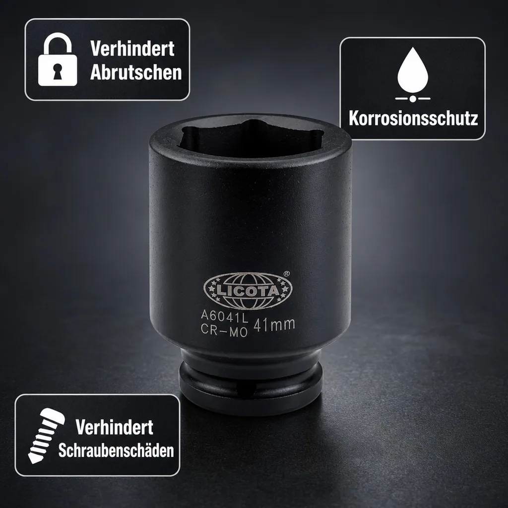 3 4 zoll Nuss, 33mm Stecknuss, 6-kant, Cr-Mo, DIN 3121