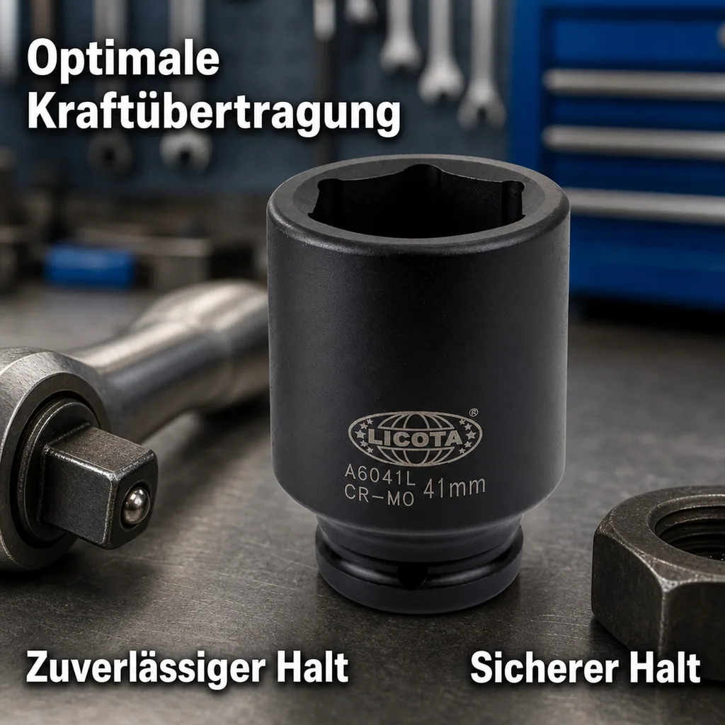 3 4 zoll Nuss, 33mm Stecknuss, 6-kant, Cr-Mo, DIN 3121