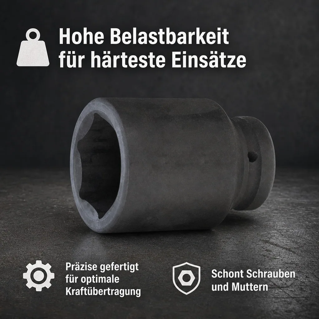 3/4 Zoll Nuss SW 29, Schlagschraubernuss, Cr-Mo, Industriequalität