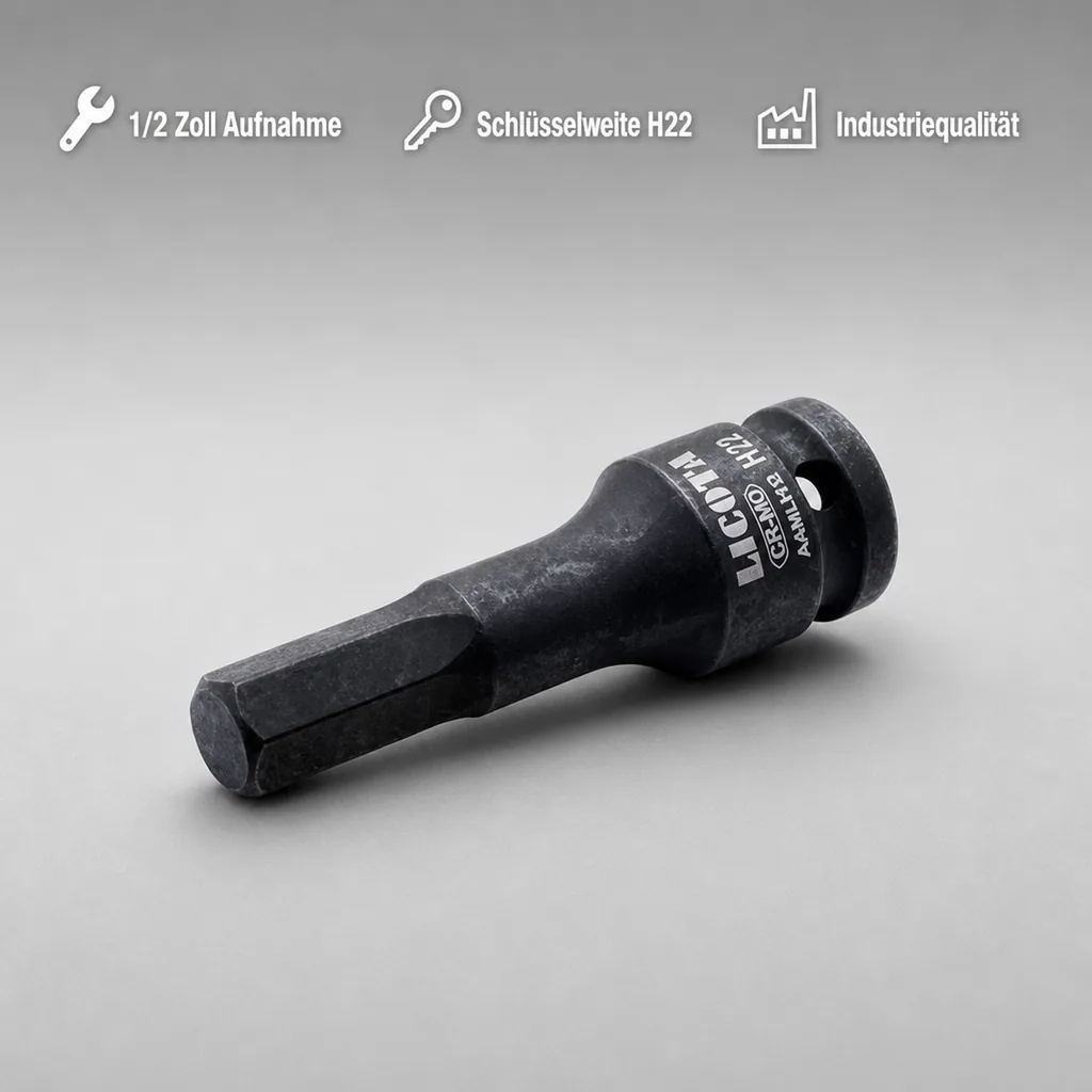 Innensechskant Nuss, 1/2 Zoll H22, Cr-Mo, Werkzeugnuss