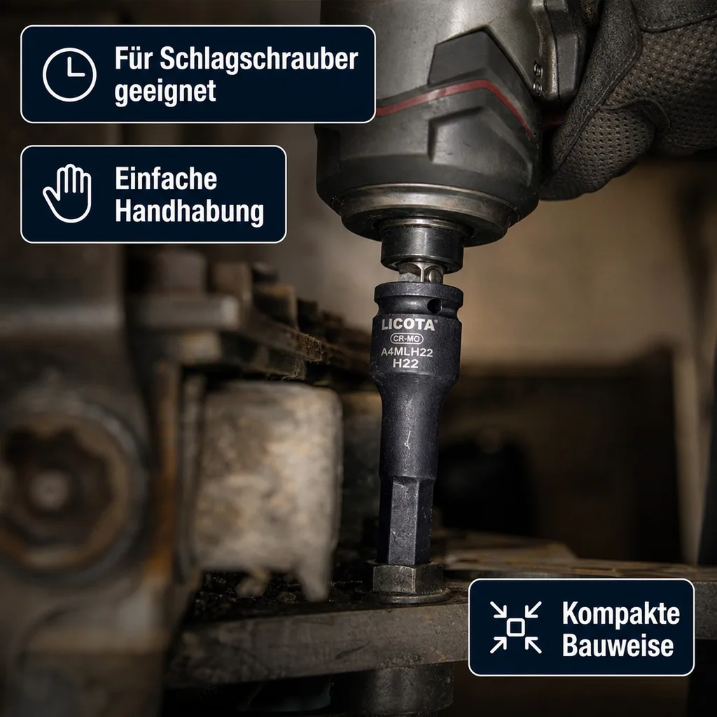 Innensechskant Nuss, 1/2 Zoll H22, Cr-Mo, Werkzeugnuss