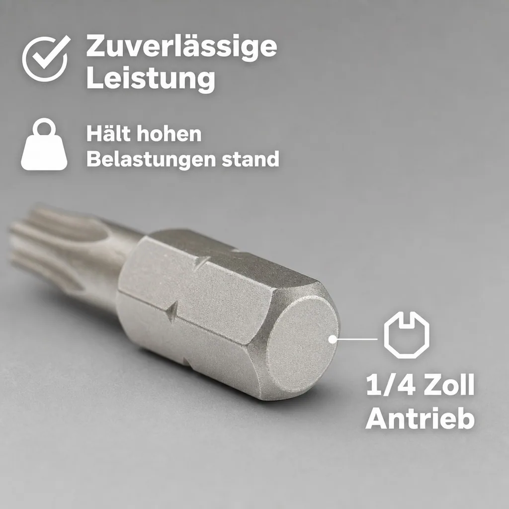 Innensechskant T27 Bit, 30mm, 1/4 Zoll, S2 Stahl