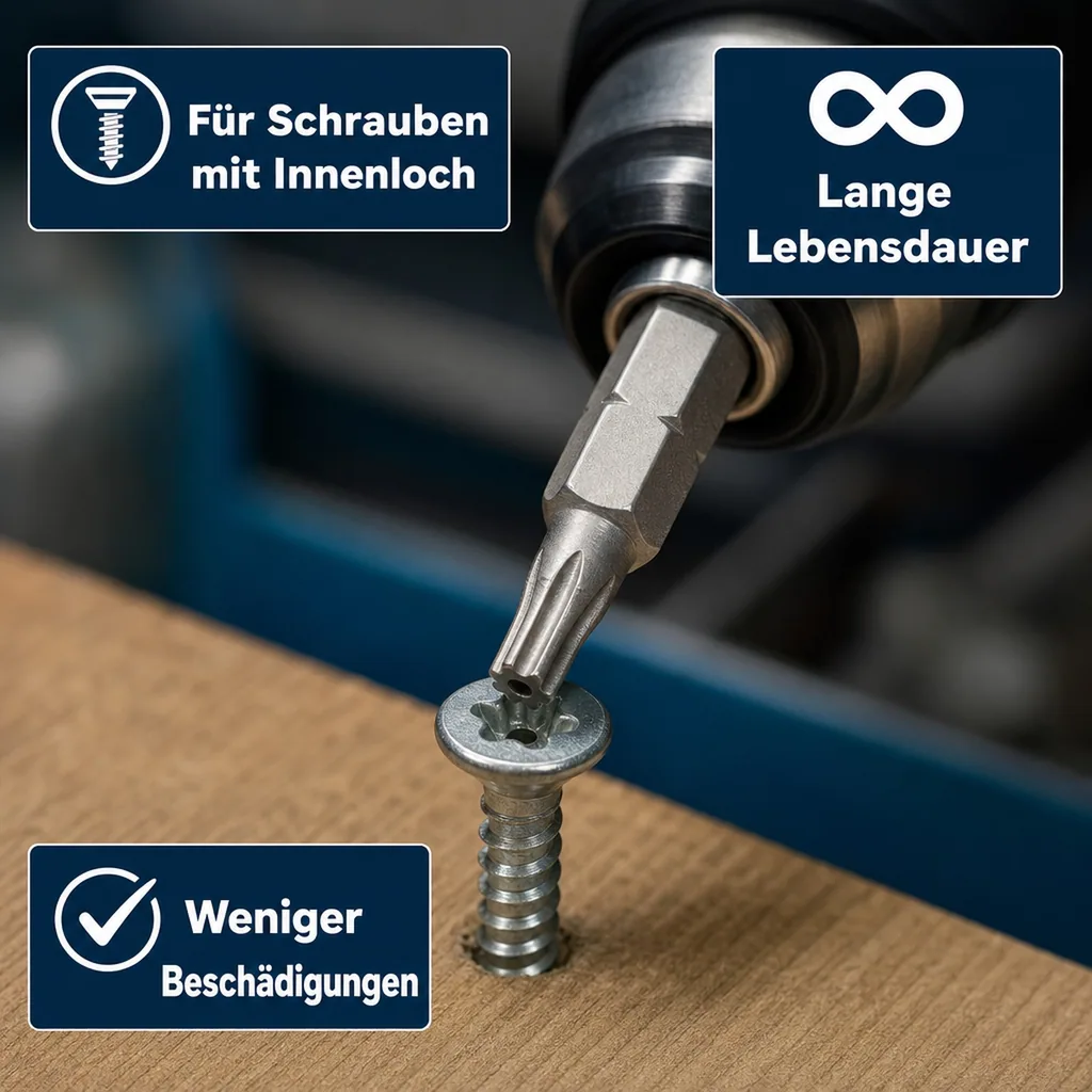 Innensechskant Bit, TT15, mit Bohrung, 1/4 Zoll