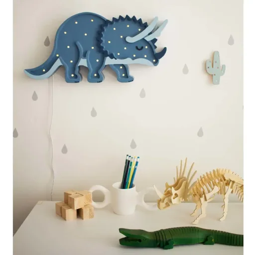 little lights Led Deko Kinderlampe Dino dunkelblau