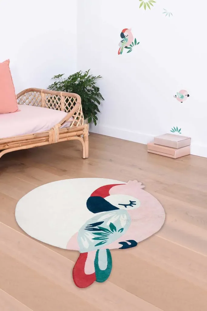 Lilipinso Teppich Schlafender Papagei rosa