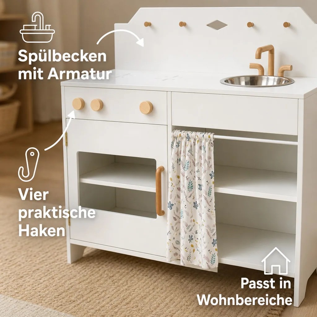 Cam Cam Kinder Spielküche Holz weiss