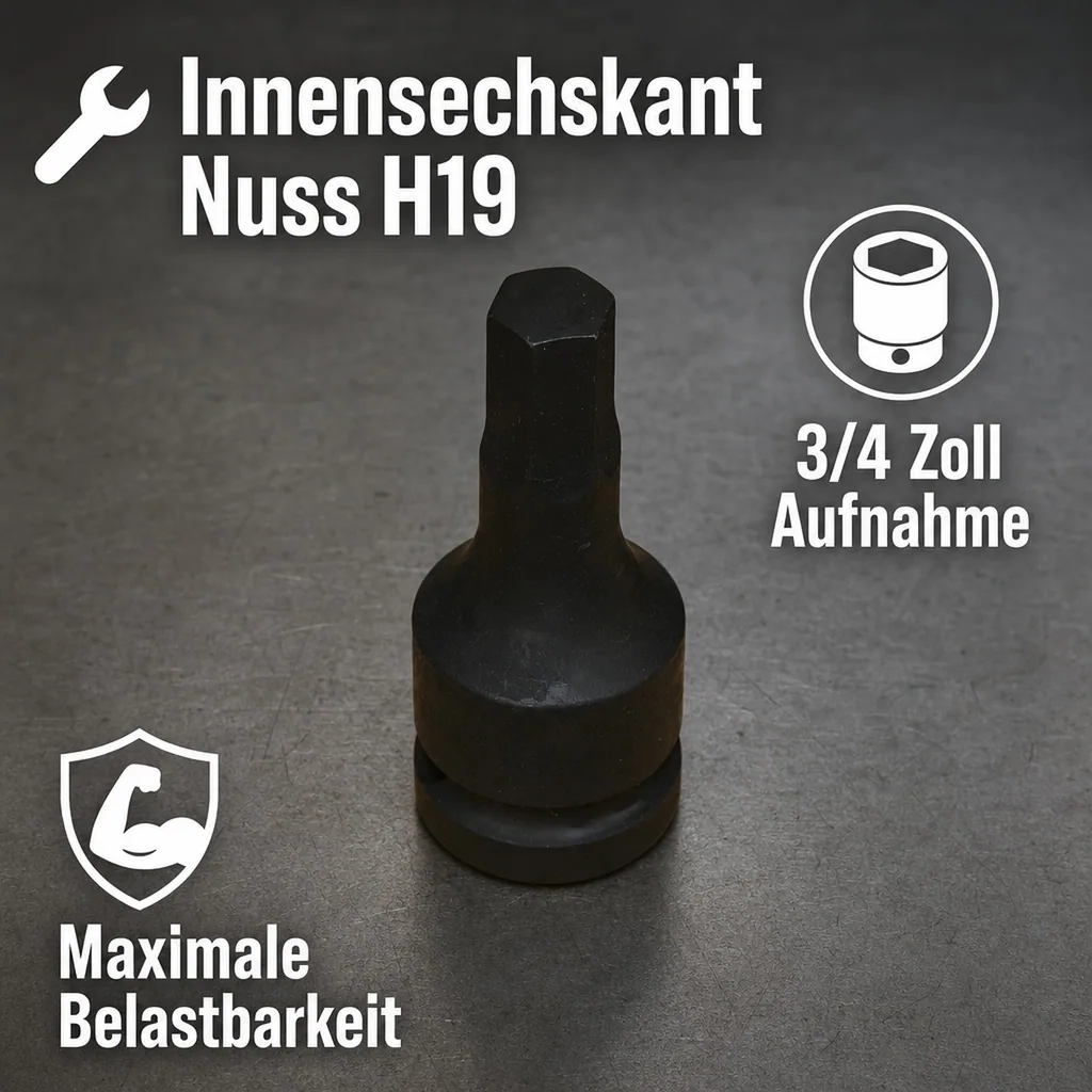 Innensechskant Nuss 3/4 Zoll, Schlagschrauber Nuss H19