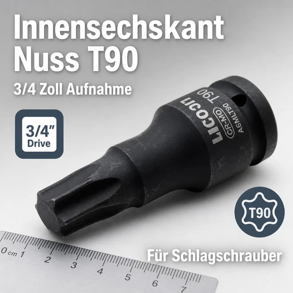 Innensechskant Nuss, T90, 3/4 Zoll, Schlagschrauber Nuss