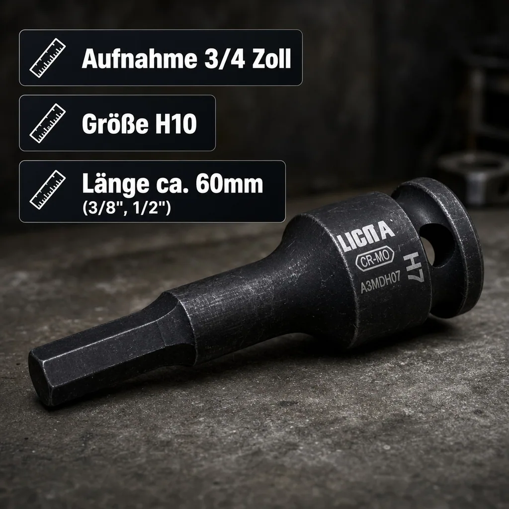 Innensechskant Nuss, H10, Cr-Mo, Industriequalität