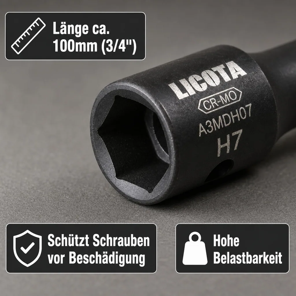 Innensechskant Nuss, H10, Cr-Mo, Industriequalität
