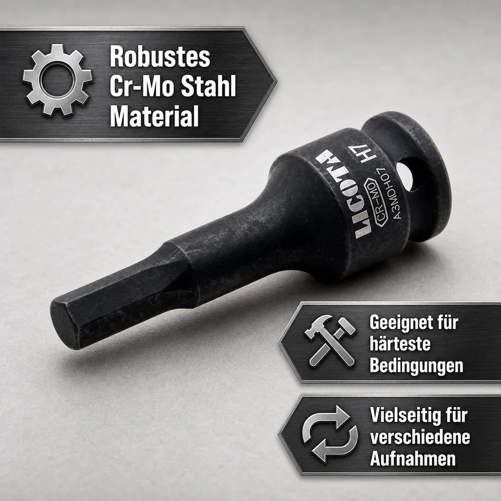 Innensechskant Nuss, H10, Cr-Mo, Industriequalität