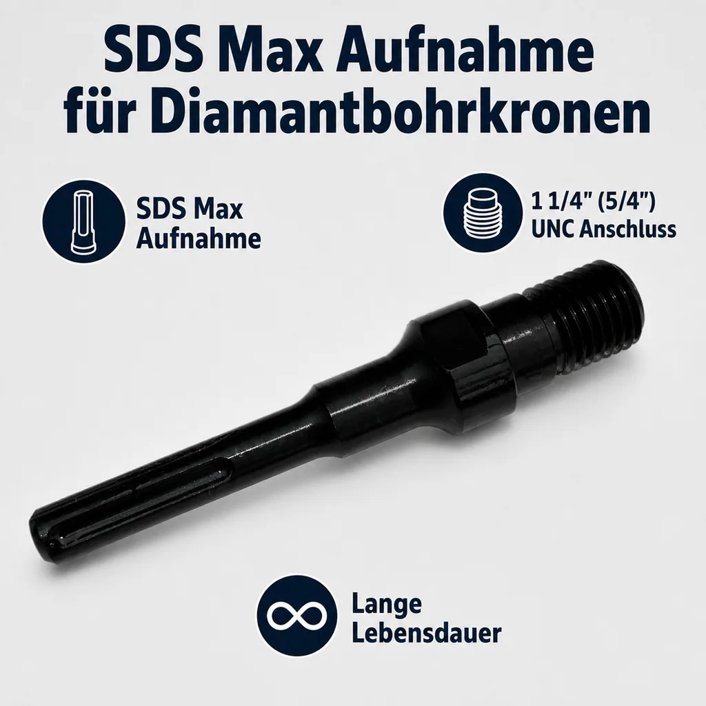 SDS Max Adapter, Diamantbohrkrone Adapter, UNC Adapter