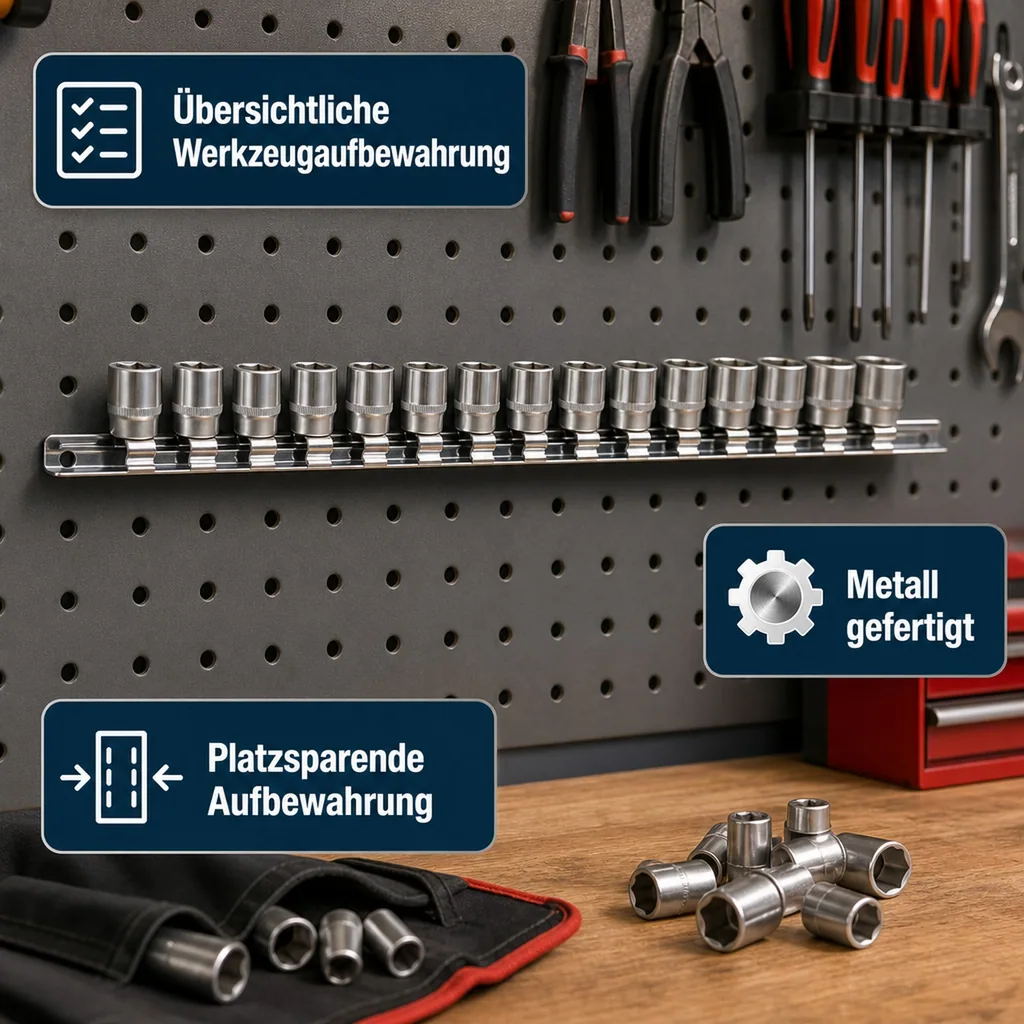 Steckschlüssel Halterung, Steckschlüssel Schiene, Werkzeugleiste Metall
