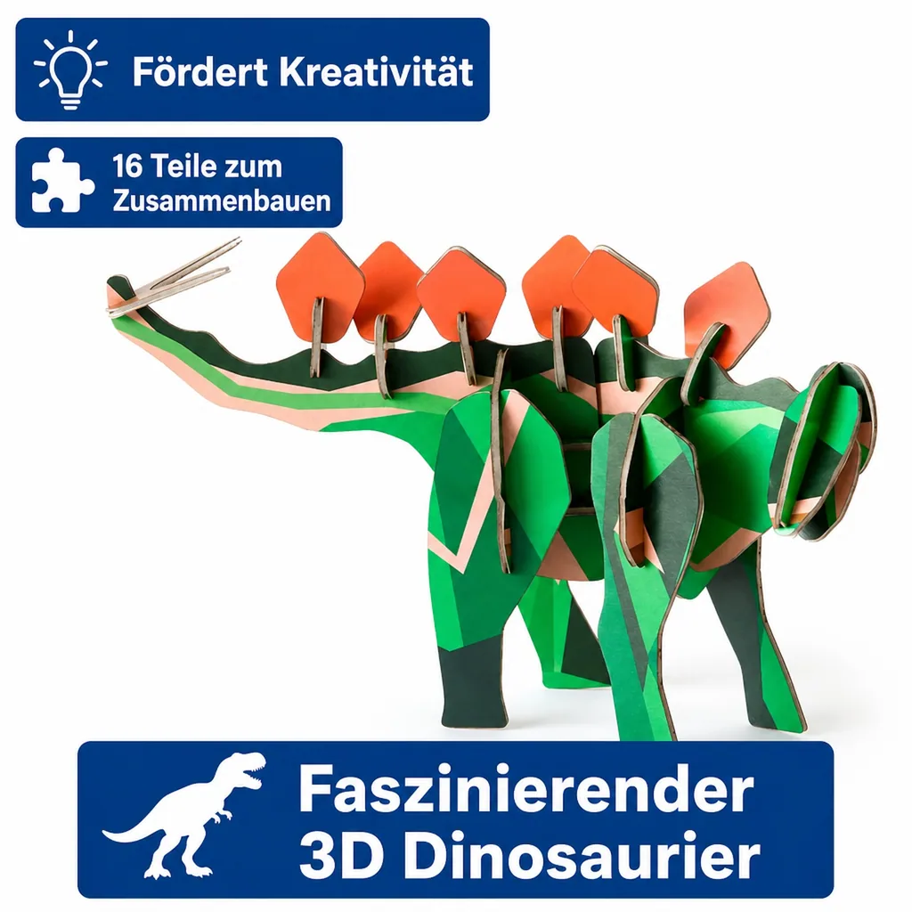 studio ROOF 3D Dinosaurier Stegosaurus Pappe