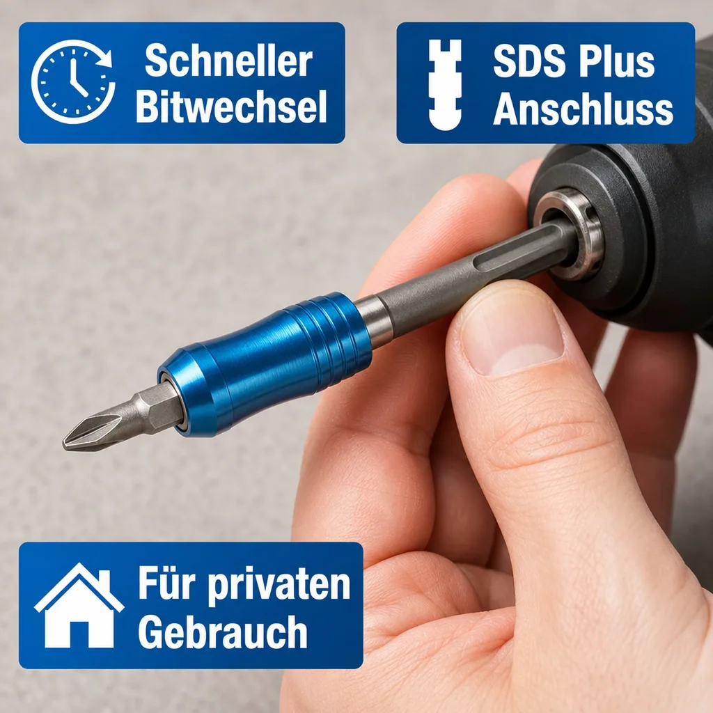 SDS Plus Bithalter Magnetisch, 6,35mm Hex, 80mm