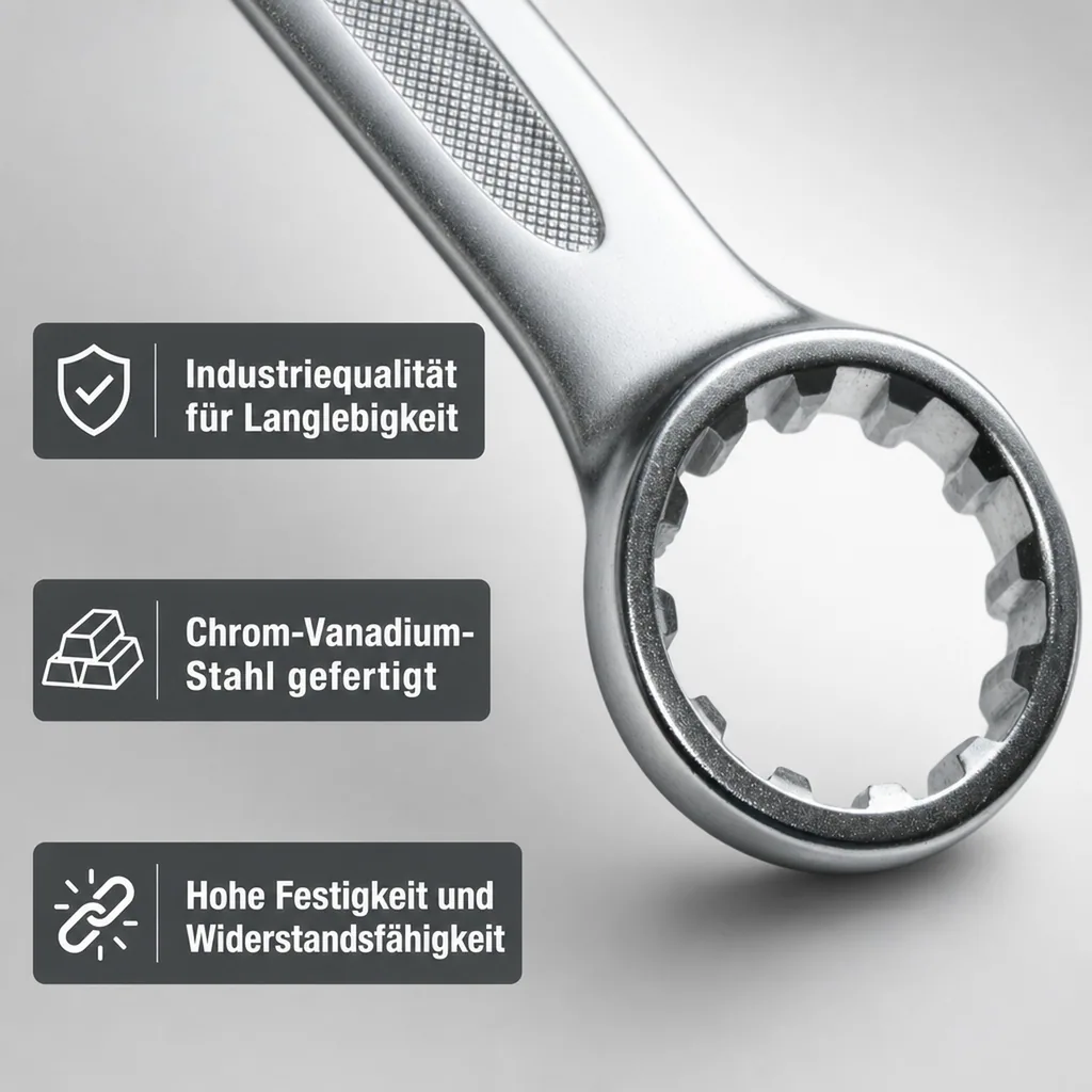 Ring Maulschlüssel 24, Maul Ringschlüssel, Chrom Vanadium, Industrie Qualität