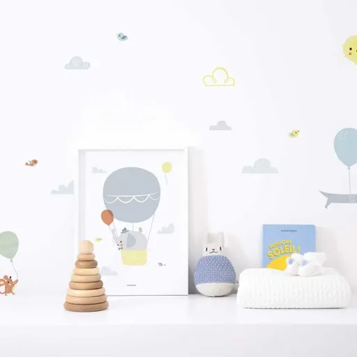Lilipinso Wandsticker A3 Fröhliche Tiere mit Ballons mehrfarbig