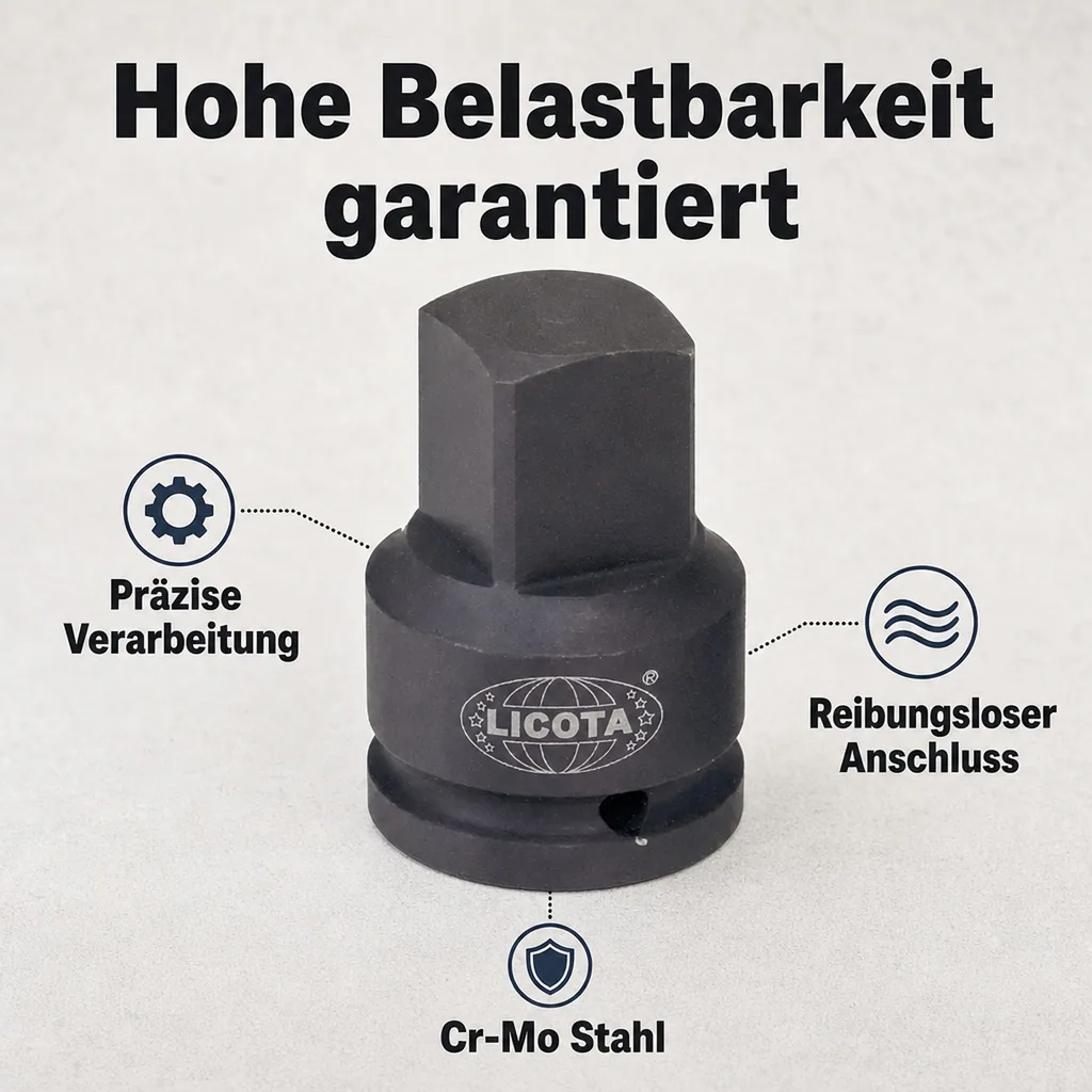 Schlagschrauber Adapter, 3/8 auf 1/2 Adapter, Cr-Mo Stahl