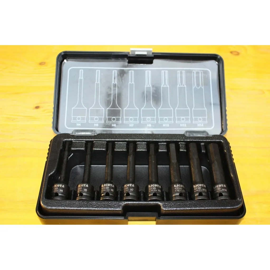 Innensechskant Nuss Set, Schlagschrauber Nuss Set 3/8 Zoll, 8-teilig, Cr-Mo