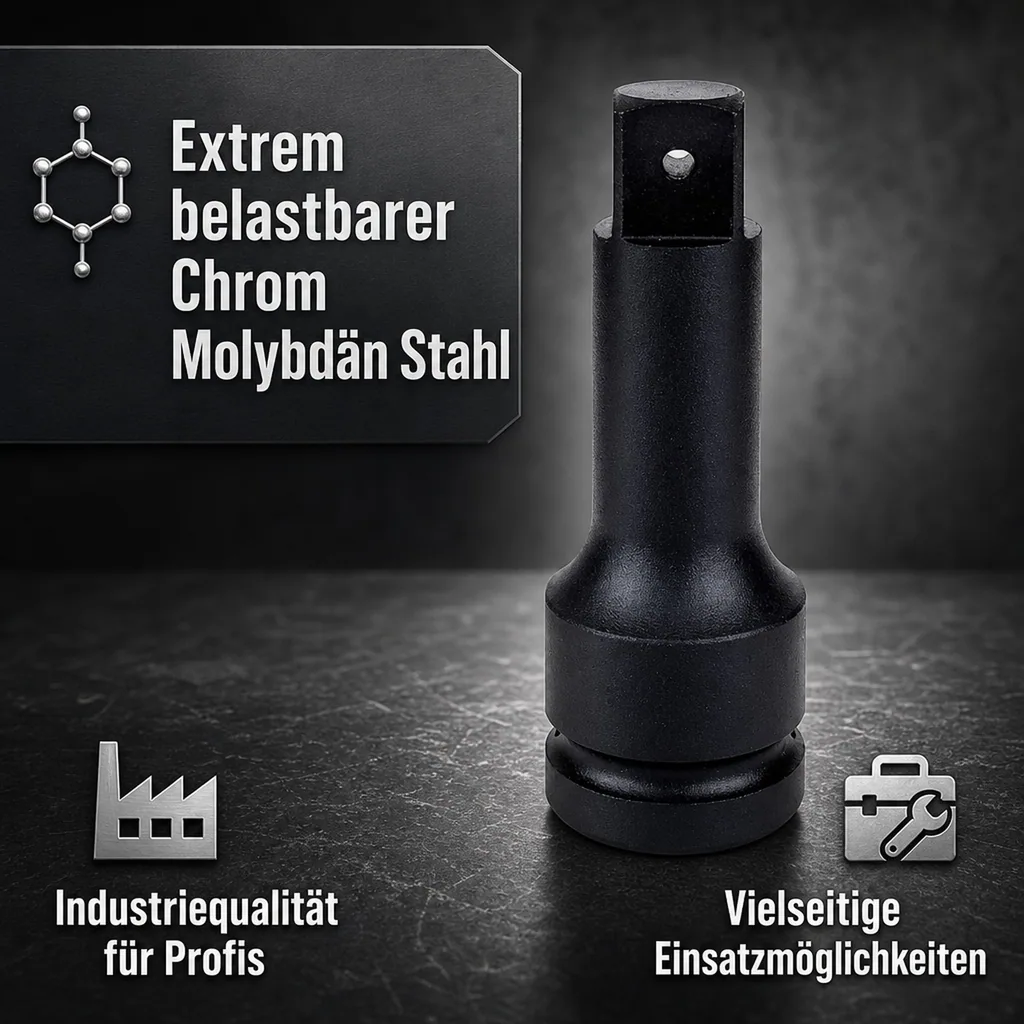 Schlagschrauber Verlängerung, 1/2 Zoll, Cr-Mo, 75mm, Industrie Qualität
